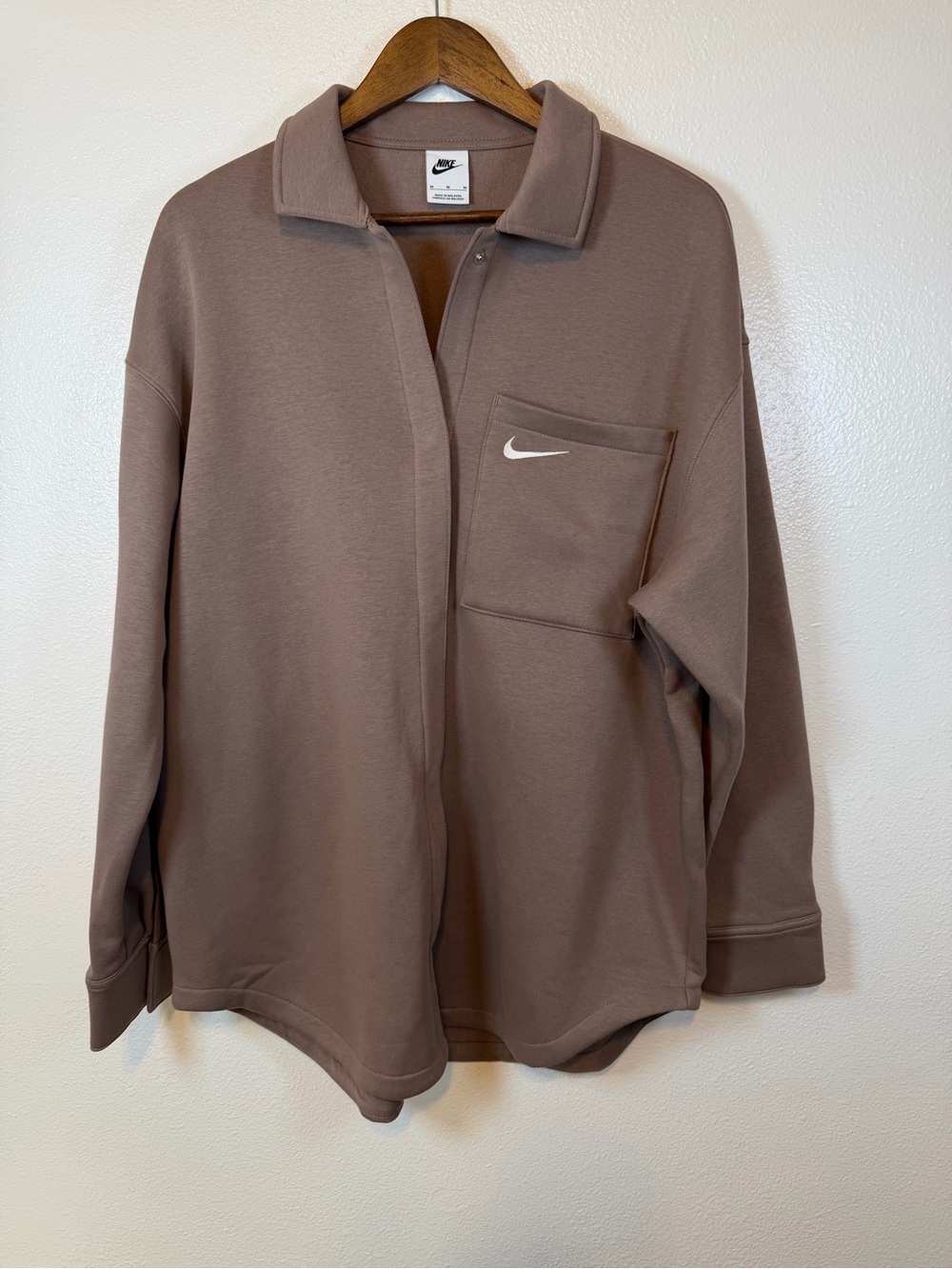 Nike Brown Utility Jacket with Chest Pocket and Swoosh